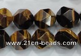 CTE1205 15 inches 16mm faceted nuggets yellow tiger eye beads