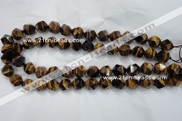 CTE1205 15 inches 16mm faceted nuggets yellow tiger eye beads