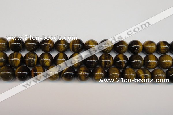 CTE1214 15.5 inches 14mm round AB grade yellow tiger eye beads