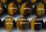 CTE1237 15.5 inches 12mm round A+ grade yellow tiger eye beads