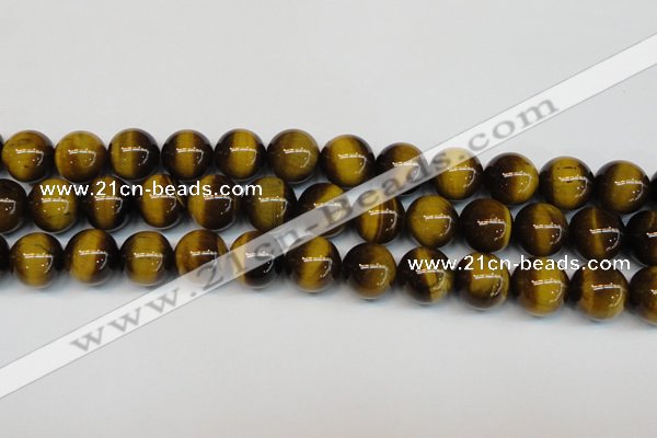 CTE1238 15.5 inches 14mm round A+ grade yellow tiger eye beads