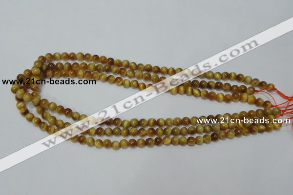 CTE127 15.5 inches 6mm round yellow tiger eye gemstone beads