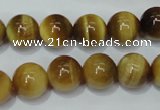 CTE130 15.5 inches 12mm round yellow tiger eye gemstone beads