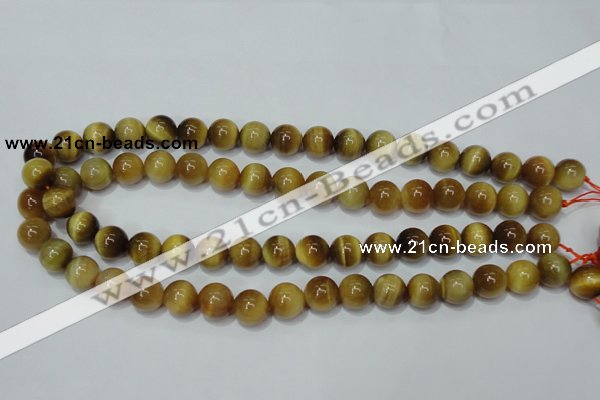 CTE130 15.5 inches 12mm round yellow tiger eye gemstone beads