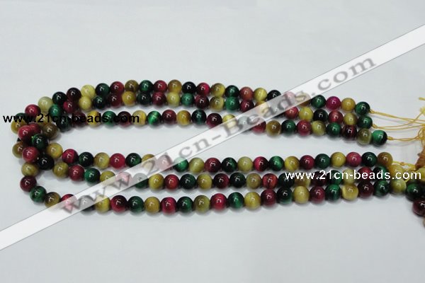 CTE133 15.5 inches 8mm round dyed tiger eye gemstone beads