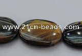 CTE1364 15.5 inches 15*20mm oval yellow & blue tiger eye beads