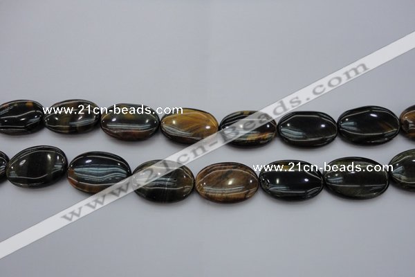 CTE1364 15.5 inches 15*20mm oval yellow & blue tiger eye beads