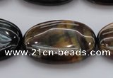 CTE1367 15.5 inches 25*35mm oval yellow & blue tiger eye beads