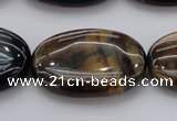 CTE1368 15.5 inches 30*40mm oval yellow & blue tiger eye beads