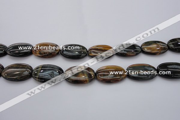 CTE1368 15.5 inches 30*40mm oval yellow & blue tiger eye beads