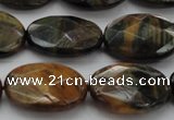 CTE1373 15.5 inches 18*25mm faceted oval yellow & blue tiger eye beads