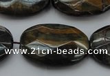 CTE1376 15.5 inches 30*40mm faceted oval yellow & blue tiger eye beads