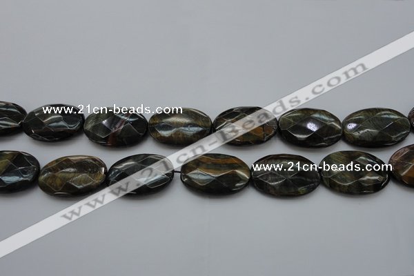 CTE1376 15.5 inches 30*40mm faceted oval yellow & blue tiger eye beads