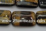 CTE1380 15.5 inches 15*20mm rectangle yellow & blue tiger eye beads