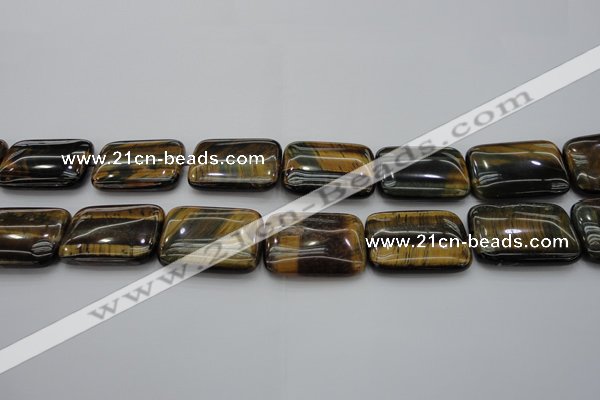 CTE1380 15.5 inches 15*20mm rectangle yellow & blue tiger eye beads