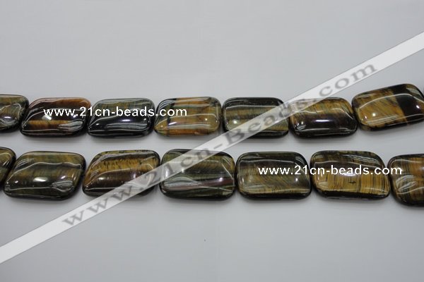 CTE1383 15.5 inches 25*35mm rectangle yellow & blue tiger eye beads