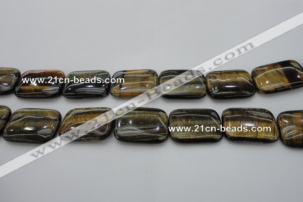 CTE1384 15.5 inches 30*40mm rectangle yellow & blue tiger eye beads