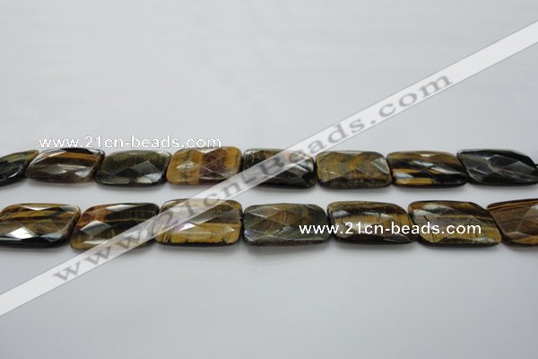 CTE1390 15.5 inches 22*30mm faceted rectangle yellow & blue tiger eye beads