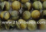 CTE1441 15.5 inches 6mm round golden & blue tiger eye beads