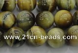 CTE1443 15.5 inches 10mm round golden & blue tiger eye beads