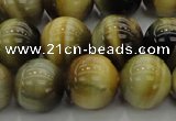 CTE1445 15.5 inches 14mm round golden & blue tiger eye beads