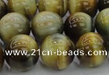 CTE1446 15.5 inches 16mm round golden & blue tiger eye beads