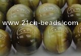 CTE1448 15.5 inches 20mm round golden & blue tiger eye beads