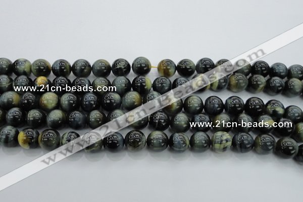 CTE1451 15.5 inches 6mm round golden & blue tiger eye beads