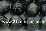 CTE1453 15.5 inches 10mm round golden & blue tiger eye beads