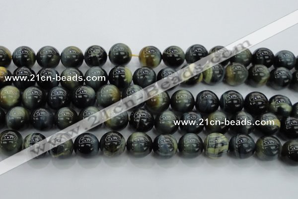 CTE1453 15.5 inches 10mm round golden & blue tiger eye beads