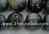 CTE1456 15.5 inches 16mm round golden & blue tiger eye beads