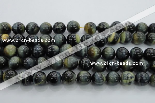 CTE1456 15.5 inches 16mm round golden & blue tiger eye beads