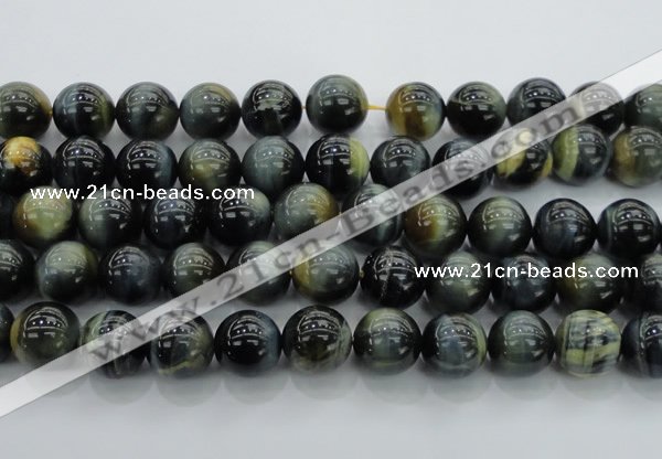 CTE1457 15.5 inches 18mm round golden & blue tiger eye beads
