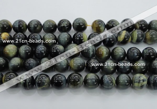CTE1458 15.5 inches 20mm round golden & blue tiger eye beads