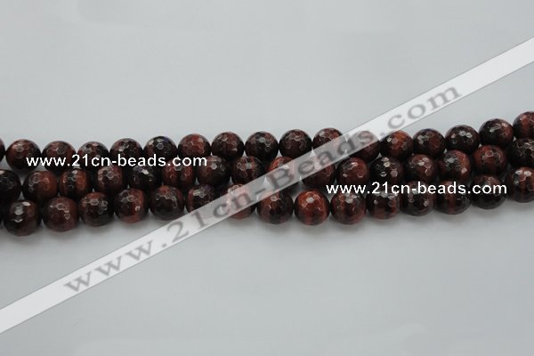 CTE1462 15.5 inches 8mm faceted round red tiger eye beads