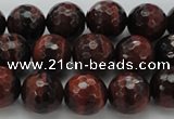 CTE1463 15.5 inches 10mm faceted round red tiger eye beads