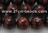 CTE1464 15.5 inches 12mm faceted round red tiger eye beads