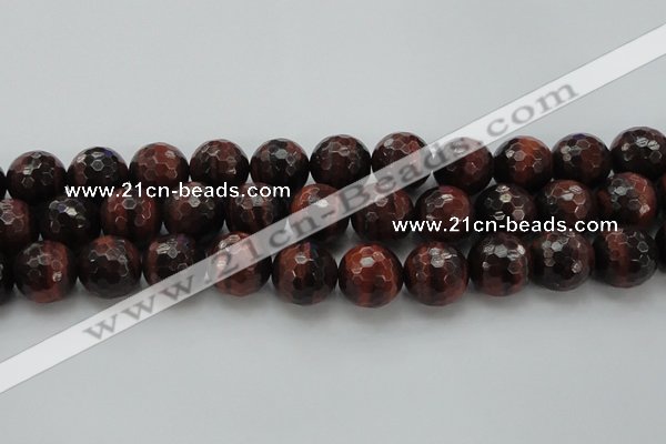 CTE1468 15.5 inches 20mm faceted round red tiger eye beads