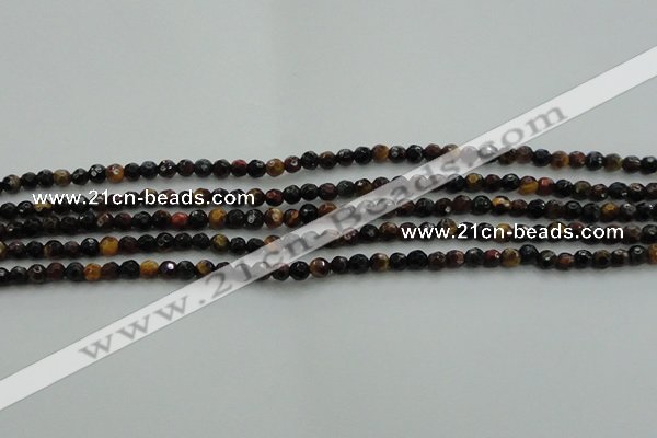 CTE1470 15.5 inches 4mm faceted round mixed tiger eye beads