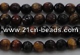 CTE1471 15.5 inches 6mm faceted round mixed tiger eye beads