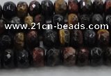 CTE1481 15.5 inches 5*8mm faceted rondelle mixed tiger eye beads