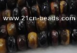 CTE1482 15.5 inches 6*10mm faceted rondelle mixed tiger eye beads