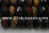 CTE1483 15.5 inches 7*12mm faceted rondelle mixed tiger eye beads