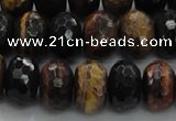 CTE1484 15.5 inches 8*14mm faceted rondelle mixed tiger eye beads