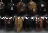 CTE1485 15.5 inches 10*16mm faceted rondelle mixed tiger eye beads