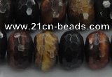 CTE1486 15.5 inches 12*18mm faceted rondelle mixed tiger eye beads