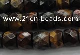 CTE1488 15.5 inches 9*12mm faceted tyre mixed tiger eye beads