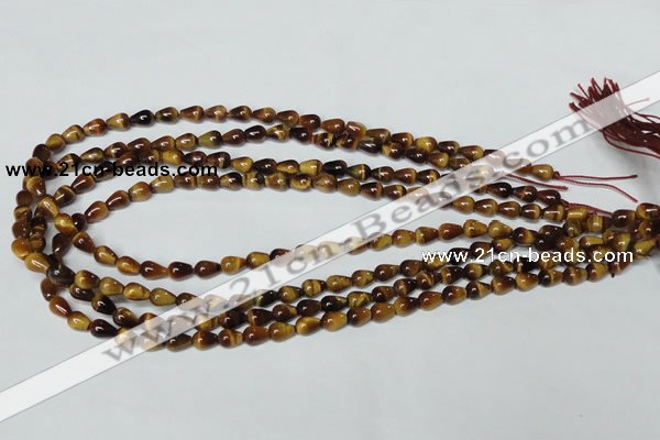 CTE150 15.5 inches 5*8mm teardrop yellow tiger eye gemstone beads