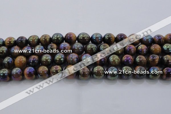 CTE1504 15.5 inches 12mm round AB-color yellow tiger eye beads