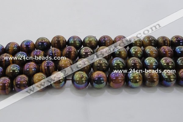 CTE1505 15.5 inches 14mm round AB-color yellow tiger eye beads